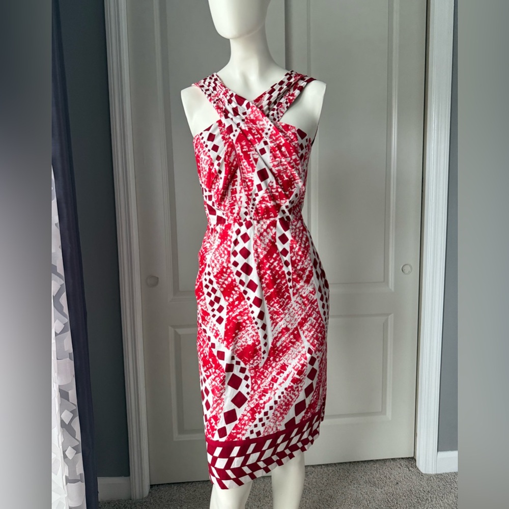 Adrianna Papell Printed Halter Sheath Dress